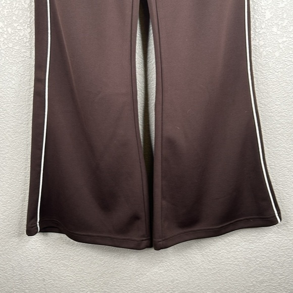 Mirror Me Brown with White Stripe Athletic Wide Leg Track Pants Size Small - Picture 3 of 6